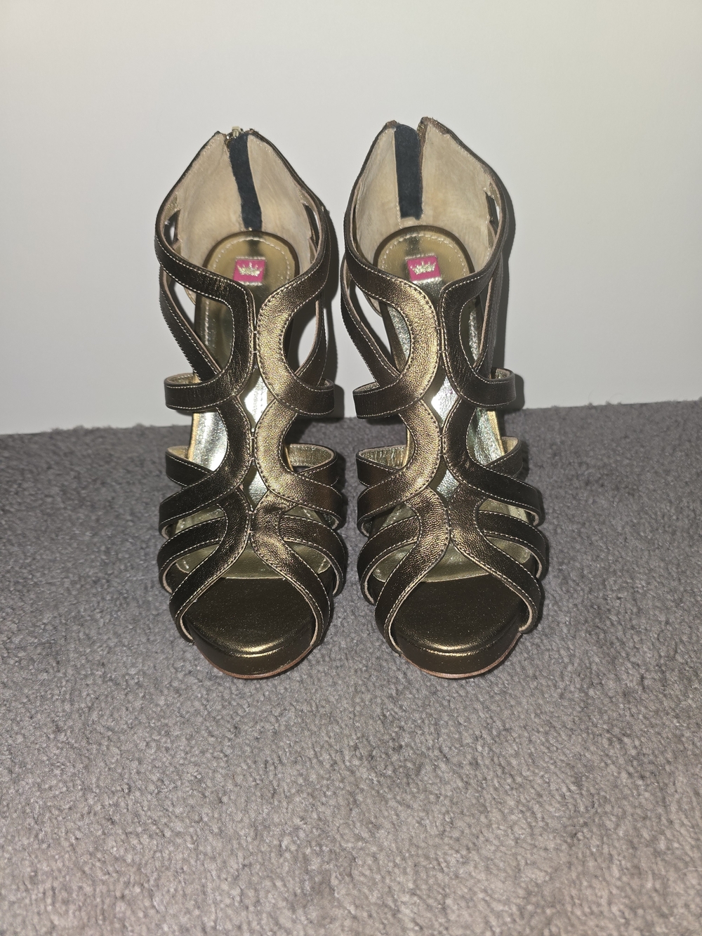 Women's Metallic Bronze Strappy High-Heels